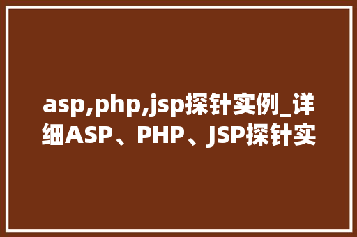 asp,php,jsp探针实例_详细ASP、PHP、JSP探针实例三足鼎立的技术较量