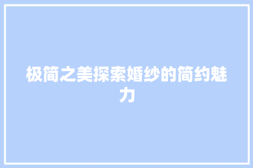 极简之美探索婚纱的简约魅力