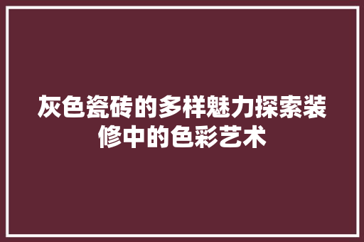 灰色瓷砖的多样魅力探索装修中的色彩艺术