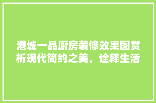 港城一品厨房装修效果图赏析现代简约之美，诠释生活艺术