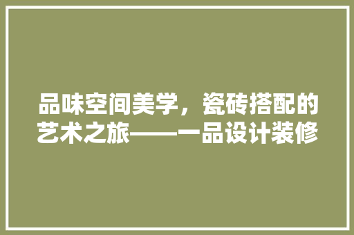 品味空间美学，瓷砖搭配的艺术之旅——一品设计装修瓷砖搭配之路