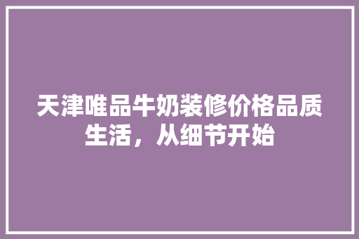 天津唯品牛奶装修价格品质生活，从细节开始
