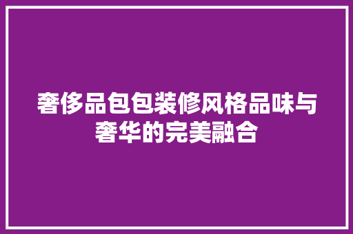 奢侈品包包装修风格品味与奢华的完美融合