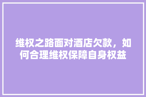 维权之路面对酒店欠款，如何合理维权保障自身权益