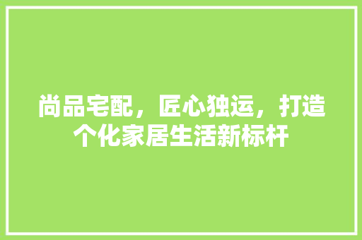 尚品宅配，匠心独运，打造个化家居生活新标杆