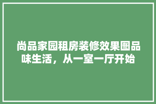 尚品家园租房装修效果图品味生活，从一室一厅开始