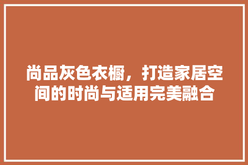 尚品灰色衣橱，打造家居空间的时尚与适用完美融合