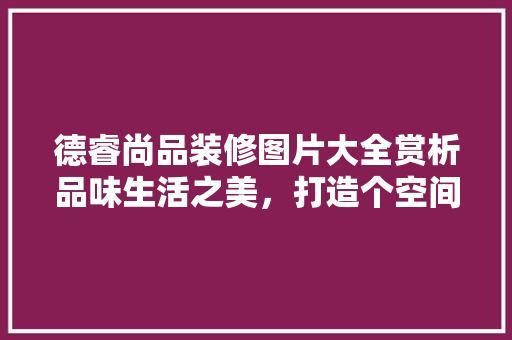 德睿尚品装修图片大全赏析品味生活之美，打造个空间