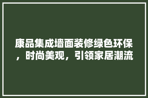 康品集成墙面装修绿色环保，时尚美观，引领家居潮流
