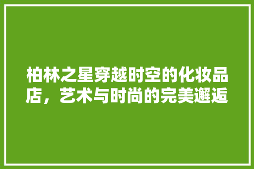 柏林之星穿越时空的化妆品店，艺术与时尚的完美邂逅