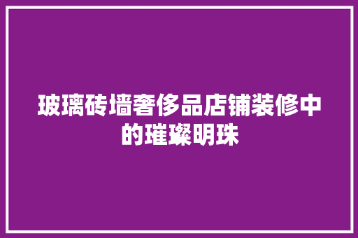 玻璃砖墙奢侈品店铺装修中的璀璨明珠