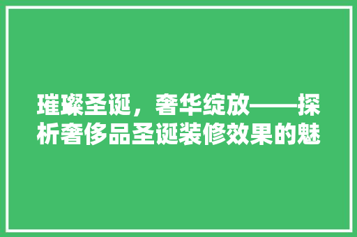 璀璨圣诞，奢华绽放——探析奢侈品圣诞装修效果的魅力