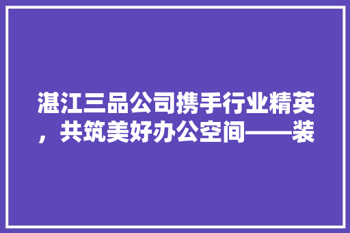 湛江三品公司携手行业精英，共筑美好办公空间——装修设计招聘启事