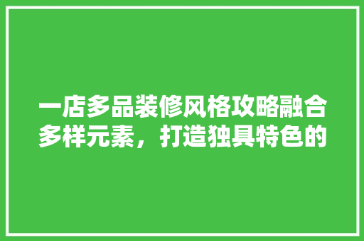 一店多品装修风格攻略融合多样元素，打造独具特色的商业空间
