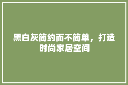 黑白灰简约而不简单，打造时尚家居空间