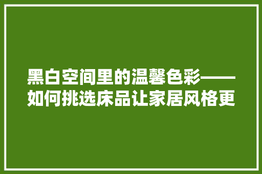 黑白空间里的温馨色彩——如何挑选床品让家居风格更和谐