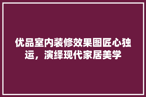 优品室内装修效果图匠心独运，演绎现代家居美学