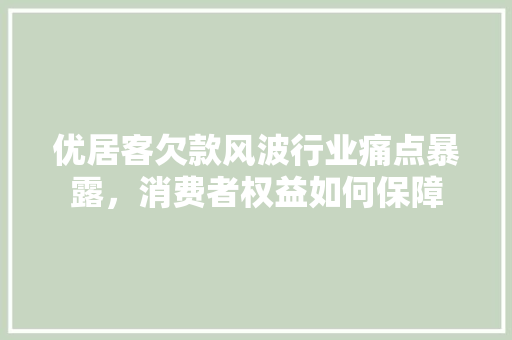 优居客欠款风波行业痛点暴露，消费者权益如何保障