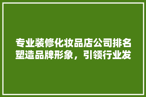 专业装修化妆品店公司排名塑造品牌形象，引领行业发展