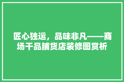 匠心独运，品味非凡——商场干品脯货店装修图赏析