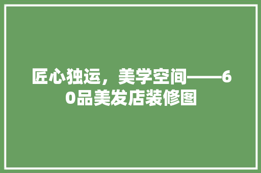 匠心独运，美学空间——60品美发店装修图