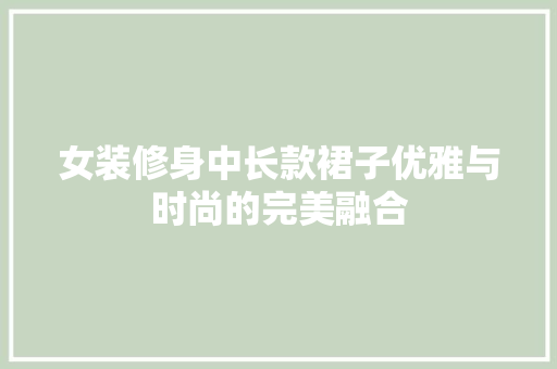 女装修身中长款裙子优雅与时尚的完美融合