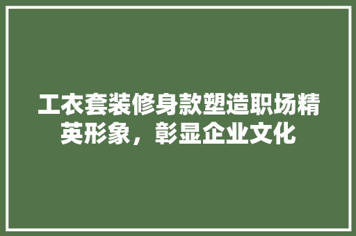 工衣套装修身款塑造职场精英形象，彰显企业文化