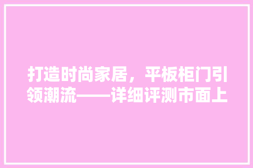 打造时尚家居，平板柜门引领潮流——详细评测市面上热门款平板柜门