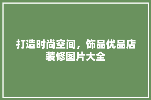 打造时尚空间，饰品优品店装修图片大全
