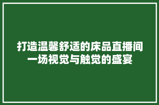 打造温馨舒适的床品直播间一场视觉与触觉的盛宴