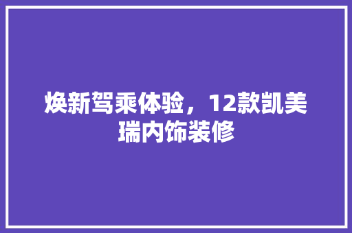 焕新驾乘体验，12款凯美瑞内饰装修