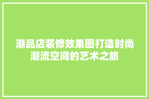 潮品店装修效果图打造时尚潮流空间的艺术之旅