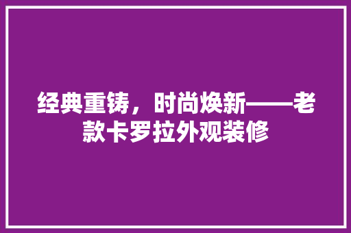 经典重铸，时尚焕新——老款卡罗拉外观装修