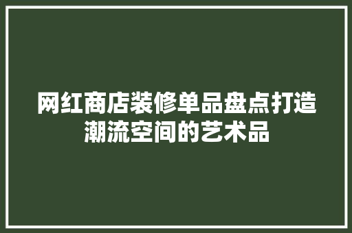 网红商店装修单品盘点打造潮流空间的艺术品