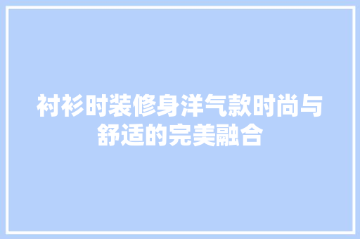 衬衫时装修身洋气款时尚与舒适的完美融合