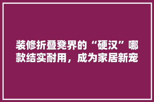 装修折叠凳界的“硬汉”哪款结实耐用，成为家居新宠