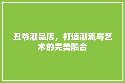 丑爷潮品店，打造潮流与艺术的完美融合