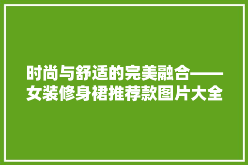 时尚与舒适的完美融合——女装修身裙推荐款图片大全