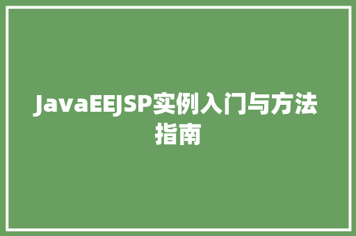 JavaEEJSP实例入门与方法指南 JavaEEJSP实例入门与方法指南