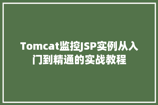 Tomcat监控JSP实例从入门到精通的实战教程 Tomcat监控JSP实例从入门到精通的实战教程