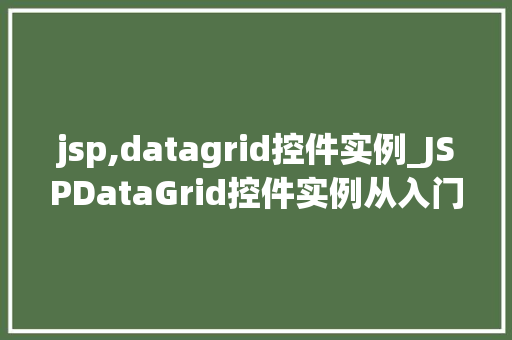 jsp,datagrid控件实例_JSPDataGrid控件实例从入门到精通